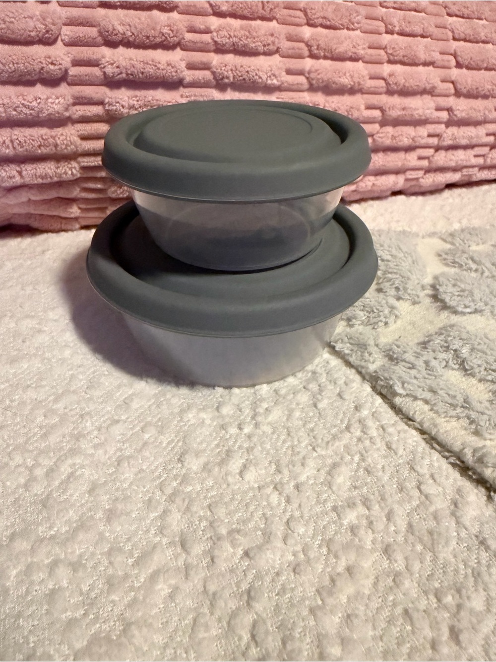 Gray Silicone-Lidded Storage Bowls - Set of 2